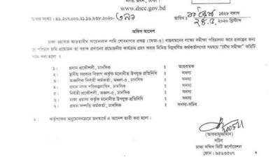 সমীক্ষা কমিটি গঠনের অফিস আদেশ