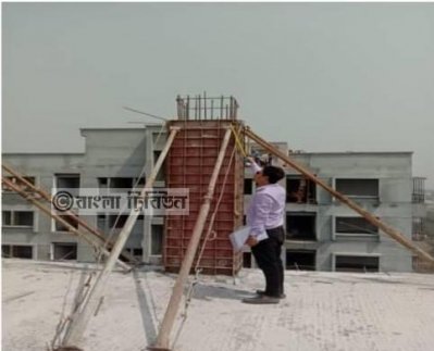ঝুঁকির আশঙ্কায় গৃহায়নের নির্মাণাধীন ভবন
