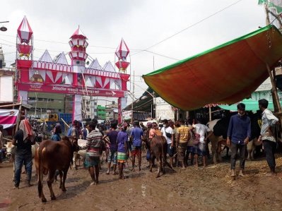 গাবতলী পশুর হাটে স্বাস্থ্যবিধির কোনও বালাই নেই।
