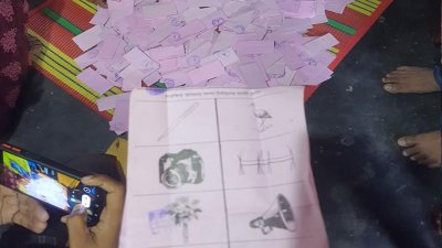বিদ্যালয়ের ছাদে সিল মারা ৫২৭টি ব্যালট পেপার পাওয়া গেছে