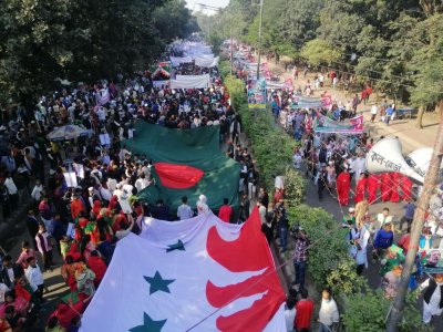 রাজধানীতে আওয়ামী লীগের বিজয় শোভাযাত্রা শুরু