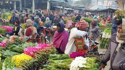 ফুল বেচাকেনা ২০ কোটি টাকা ছাড়িয়ে যাওয়ার আশা চাষিদের