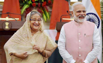 প্রধানমন্ত্রী শেখ হাসিনা ও প্রধানমন্ত্রী নরেন্দ্র মোদি