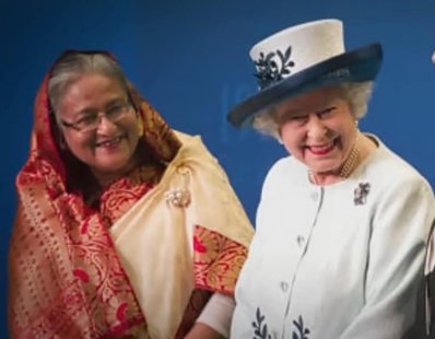 প্রধানমন্ত্রী শেখ হাসিনা ও রানি দ্বিতীয় এলিজাবেথ