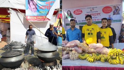 সমাবেশস্থলে খাবারের আয়োজন