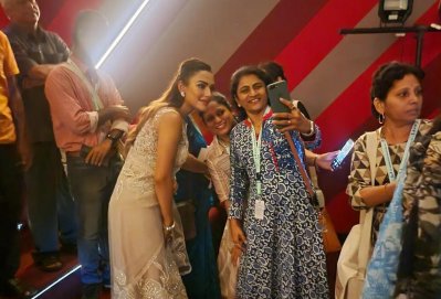 Nusrat Faria poses for the selfie of those interested