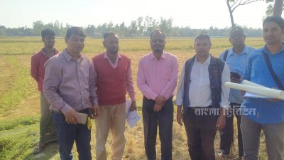 কু&zwnj;ড়িগ্রাম কৃ&zwnj;ষি বিশ্ব&zwnj;বিদ্যালয়ের জ&zwnj;মি অ&zwnj;ধিগ্রহ&zwnj;ণের জন্য নালিয়ার দোলায় জেলা ভূ&zwnj;মি অ&zwnj;ফি&zwnj;সের সা&zwnj;র্ভেয়ারসহ কর্মকর্তারা