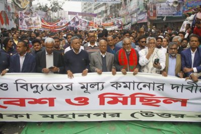 মিছিলে বিএনপির কেন্দ্রীয় নেতারা