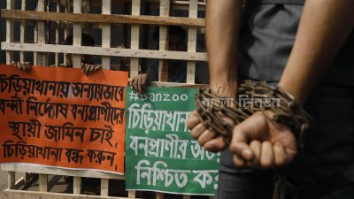 ছবিতে চিড়িয়াখানা বন্ধের দাবিতে ব্যতিক্রম কর্মসূচি