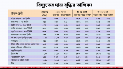 আবারও বাড়লো বিদ্যুতের দাম