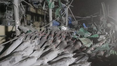 ধ্বংসস্তূপে পরিণত হয়েছে প্ল্যান্টটি