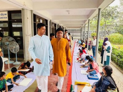 বঙ্গবন্ধুর জন্মবার্ষিকীতে ঢাবি ছাত্রলীগের উদ্যোগে শিশুদের চিত্রাঙ্কন প্রতিযোগিতার 