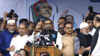 আওয়ামী লীগের শান্তি সমাবেশে ওবায়দুল কাদের (ছবি: সাজ্জাদ হোসেন)