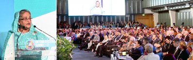 খাদ্য ব্যবস্থাপনা বিষয়ক জাতিসংঘ সম্মেলনে প্রধানমন্ত্রী শেখ হাসিনা (ছবি: ফোকাস বাংলা)
