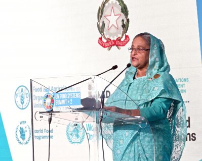 ইতালিতে অনুষ্ঠিত খাদ্য ব্যবস্থাপনা বিষয়ক জাতিসংঘ সম্মেলনে প্রধানমন্ত্রী শেখ হাসিনা (ছবি: ফোকাস বাংলা)