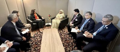 প্রধানমন্ত্রী শেখ হাসিনার সঙ্গে উজরা জেয়ার বৈঠক (ছবি: ফোকাস বাংলা)