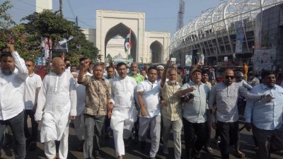 আওয়ামী লীগ নেতাকর্মীদের মিছিল