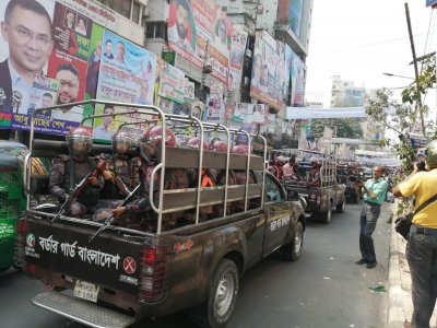 রাজধানীতে বিজিবি মোতায়েন (ছবি: নাসিরুল ইসলাম)