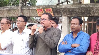 মিছিল শেষে গণতন্ত্র মঞ্চের সংক্ষিপ্ত সমাবেশ 
