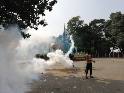 ২৮ অক্টোবর বিএনপির মহাসমাবেশের দিন রাজধানীর কাকরাইল মোড়ের ছবি