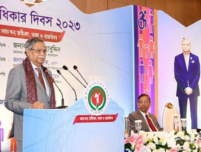 মানবাধিকার দিবস-২০২৩ উপলক্ষে আয়োজিত অনুষ্ঠানে রাষ্ট্রপতি মো. সাহাবুদ্দিন (ছবি: ফোকাস বাংলা)