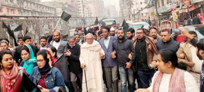 শান্তিনগরে রিজভী আহমেদের নেতৃত্বে ঝটিকা মিছিল