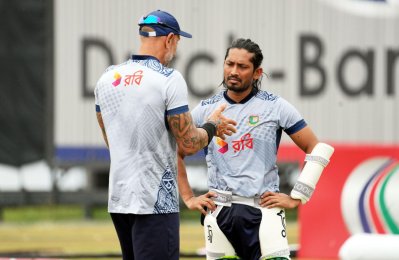 অনুশীলনে ছিলেন এনামুল হক বিজয়। 