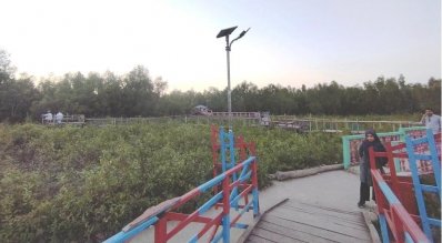 চলার পথে কয়েক জায়গায় কাঠ নেই, ফাঁকা জায়গা