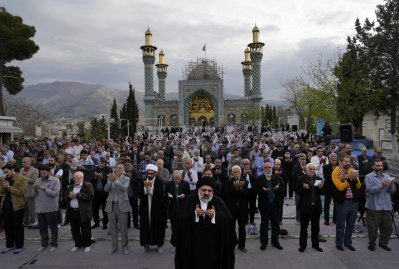 Eid prayers in Iran.  Photo: AP