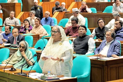 জাতীয় সংসদে প্রধানমন্ত্রী শেখ হাসিনা (ছবি: ফোকাস বাংলা)