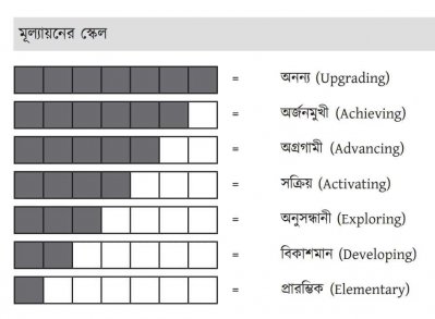 শিক্ষার্থীর রিপোর্ট কার্ড বা পারদর্শিতার সনদে মূল্যায়ন স্তর