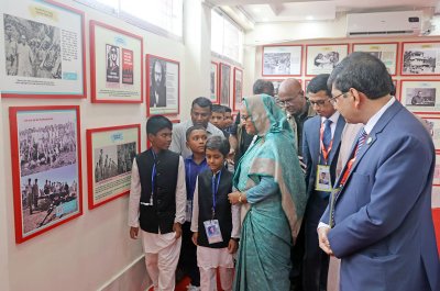 সকালে বঙ্গবন্ধু কর্নার উদ্বোধন করেন প্রধানমন্ত্রী শেখ হাসিনা (ছবি: ফোকাস বাংলা)