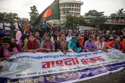 ‘বাংলা ব্লকেডের’ দ্বিতীয় দিনে অবরোধ করা হয় রাজধানীর অন্তত ৮টি পয়েন্ট (ছবি: সাজ্জাদ হোসেন)
