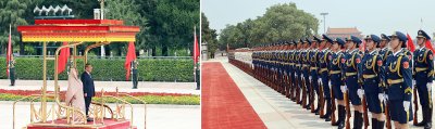 প্রধানমন্ত্রী শেখ হাসিনার সম্মানে গান স্যালুট জানানো হয়