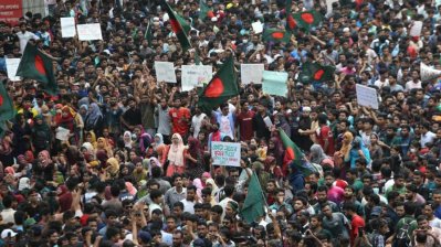 গত বৃহস্পতিবার শাহবাগে কোটা সংস্কার আন্দোলনকারীদের সমাবেশ, ছবি: তুলেছেন সাজ্জাদ হোসেন