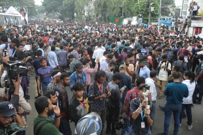 বঙ্গভবন অভিমুখে কোটা আন্দোলনকারীদের মিছিল (ছবি: নাসিরুল ইসলাম)