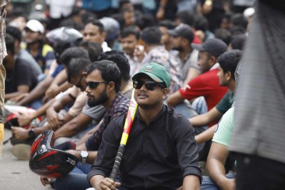 ঢাকা বিশ্ববিদ্যালয়ে ছাত্রলীগের অবস্থান (ছবি: সাজ্জাদ হোসেন)