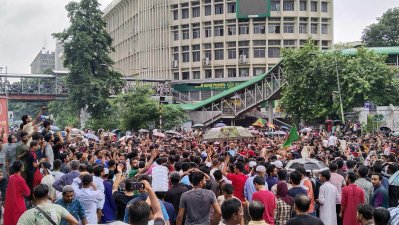 শাহবাগে আন্দোলনকারীদের অবস্থান (ছবি: আরমান ভুঁইয়া)