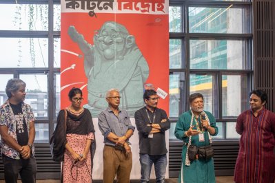বক্তব্য রাখছেন আলোকচিত্রী শহীদুল আলম। ছবি- সাজ্জাদ হোসেন 
