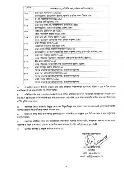 ১৩১ কর্মকর্তাকে অতিরিক্ত সচিব পদে পদোন্নতি দিয়ে প্রজ্ঞাপন