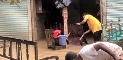 ফেনীতে ধীরে নামছে বন্যার পানি (ছবি: ফোকাস বাংলা)