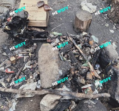 সৈন্যদের বনভোজনের পর ফেলে যাওয়া অবশেষ, ছবি সৌজন্য: নিউজফাই