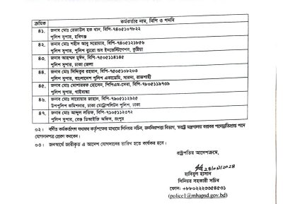 পদোন্নতির প্রজ্ঞাপন ৩