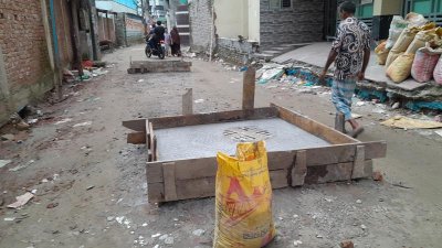বড়বাগের কাজ দীর্ঘদিন থেমে থাকার পর আবার শুরু হয়েছে