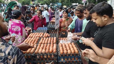 ১৩০ টাকায় ডিমের ডজন বিক্রি করছেন ১১ যুবক