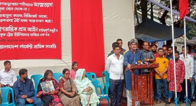 গণসংহতি আন্দোলনের প্রধান সমন্ময়কারী জোনায়েদ সাকি বক্তব্য রাখেন কাউন্সিলে