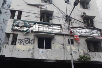 The graffiti was removed in the afternoon (Photo: Sajjad Hossain).