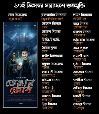 ১৫ প্রেক্ষাগৃহে ‘৮৪০’, ২৫টিতে ‘ডেঞ্জার জোন’