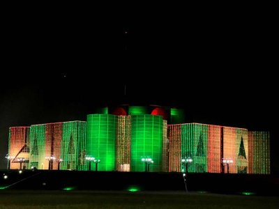 জাতীয় সংসদে আলোকসজ্জা (ছবি: সাজ্জাদ হোসেন)