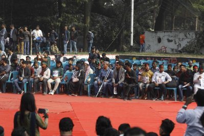 আন্দোলনে নিহতের পরিবারের সদস্য এবং আহতরা কর্মসূচিতে অংশ নেন। ছবি: সাজ্জাদ হোসেন